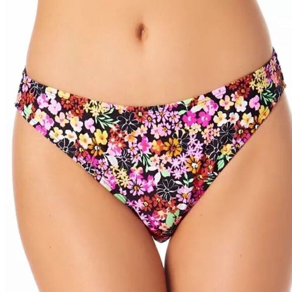 CALIFORNIA WAVES Trendy Size Ditsy-Print Side-Tab Bikini Bottoms, floral multi L - Picture 2 of 8